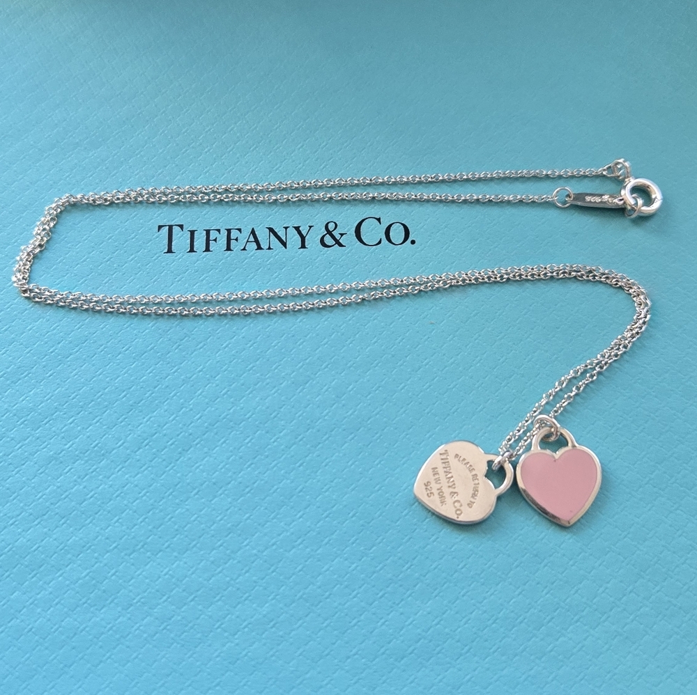 Tiffany & Co Mini Double RTT Hearts Necklace